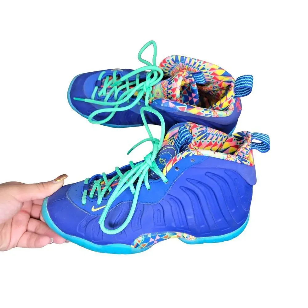 Nike Little Posite One Kaleidscope Blue Sneaker Size: 4Y